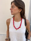 Collier Rouge & Charms Or