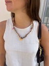 Collier Floral & Charms Blanc et Or