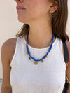 Collier Bleu & Charms Verts et Jaunes